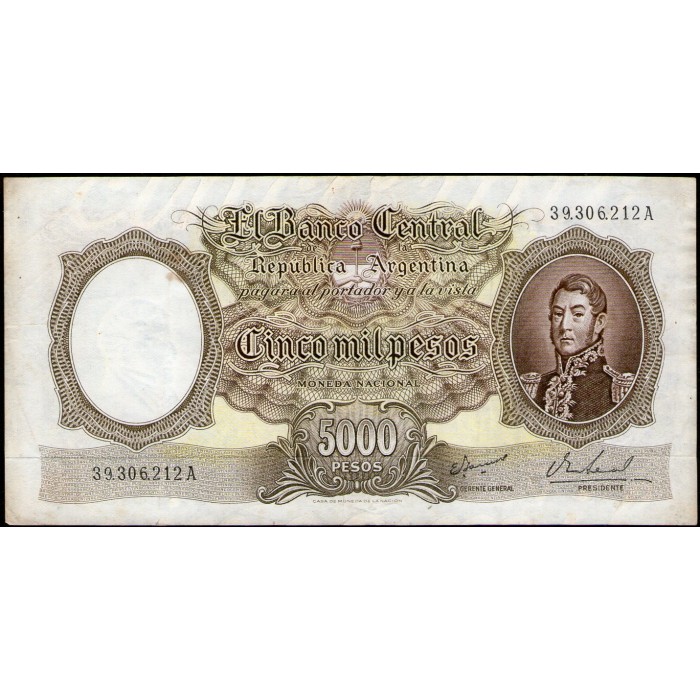 B2181 5000 Pesos MN A 1967 MB+