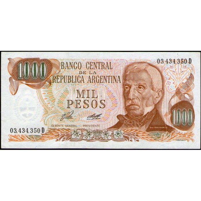 B2446a 1000 Pesos D 1976 F2 EXC+