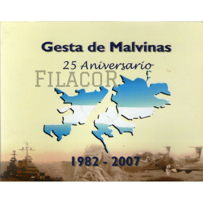 Blister BCRA 25 Aniversario gesta de Malvinas Moneda canto liso UNC