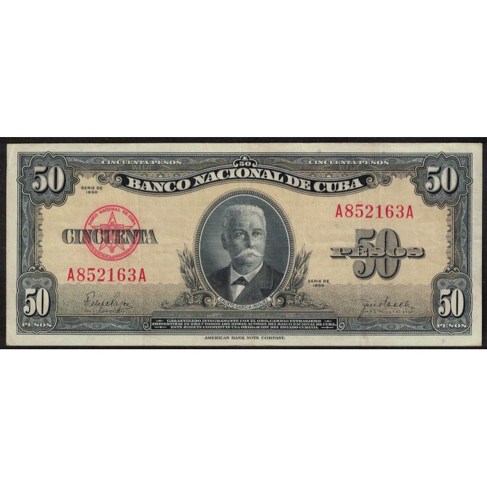 P81a 50 Pesos 1950 Cuba