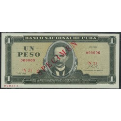 P102s 1 Peso Specimen 1969 Cuba UNC