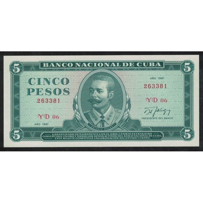 P103c 5 Pesos 1987 Cuba