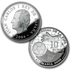 España 10 euros 2004 Mundial de Futbol 2006 KM1102 Plata Proof UNC