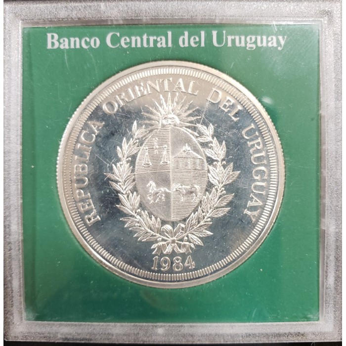 Uruguay N$ 2000 Asamblea de Gobernadores 1984 KM88 Plata Proof UNC