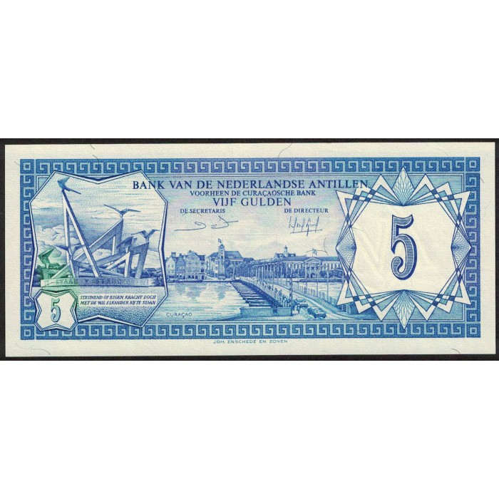 Antillas Holandesas 5 Gulden 1984 P5 UNC