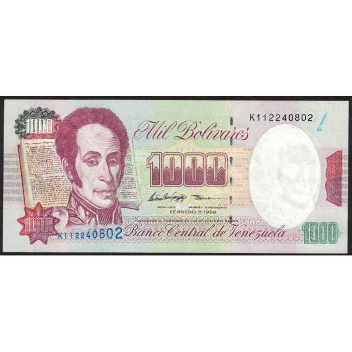 Venezuela 1000 Bolivares 1998 P76 UNC