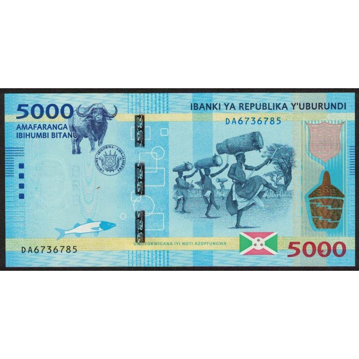 Burundi 5000 Francos 2015 P53 UNC