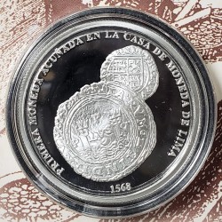 Peru Moneda de Plata 1 Sol Año 2018 "450 años primera acuñacion lima" Onza Proof UNC