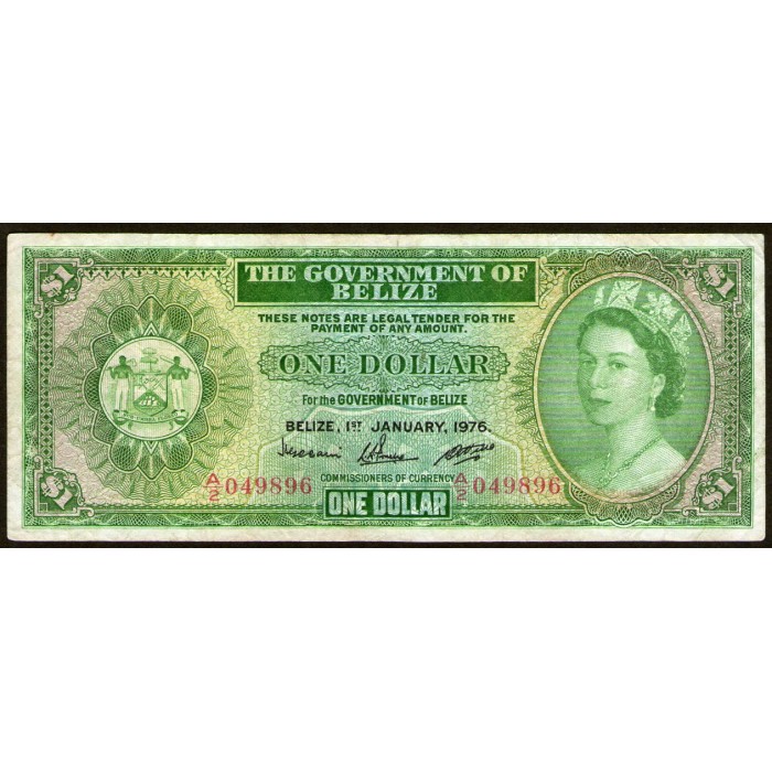 Belize 1 Dollar 1976 P33c MB+