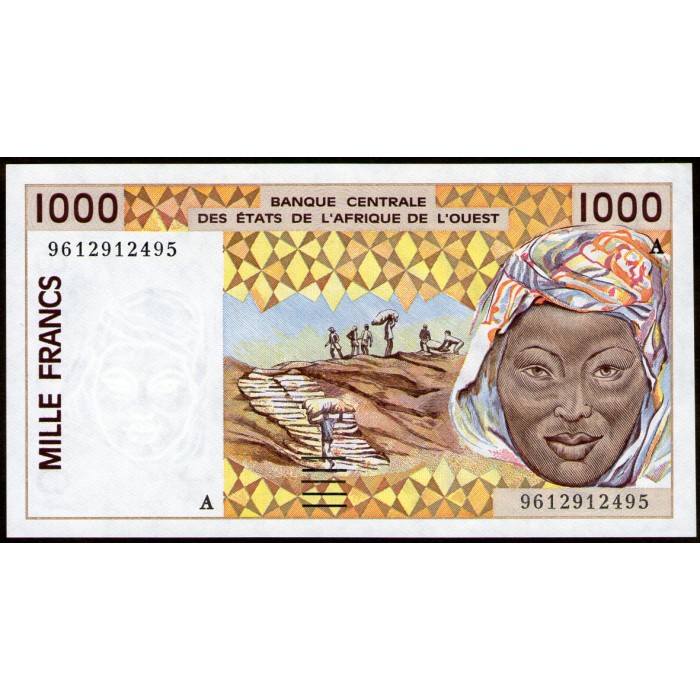 Costa de Marfil 1000 Francos 1996/98 P111A UNC