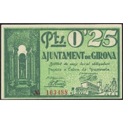 España Ajuntament de Girona 0.25 Pts 1937 EXC+