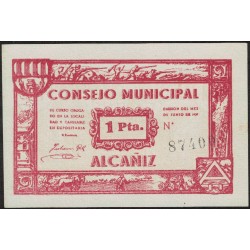 España Billete consejo municipal Alcañiz 1 Pta 1937 EXC+