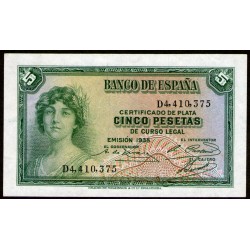 España 5 Pesetas 1935 P85a UNC