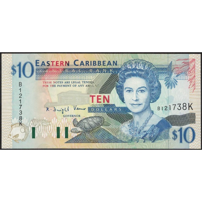 San Kitts y Nevis P32k 10 Dolares UNC