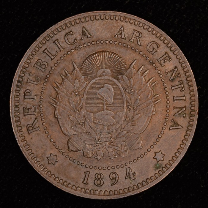 Argentina 1 Centavo 1884 Cobre EXC