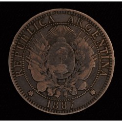 Argentina 2 Centavos 1887 MB/MB+