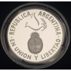 Argentina 1 Peso 1995 50° Aniversario ONU Plata Proof UNC