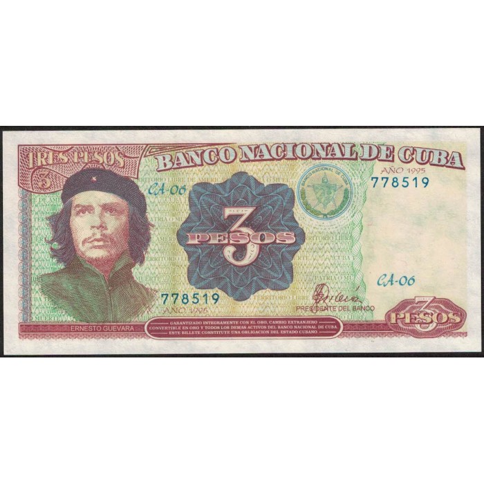 Cuba 3 Pesos 1995 P113 UNC