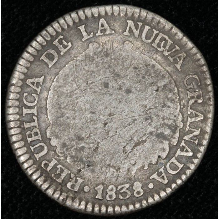 Colombia Nueva Granada 1 Real 1838 KM91.1 Ag B