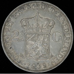 Holanda 2 1/2 Gulden 1939 KM165 Ag EXC