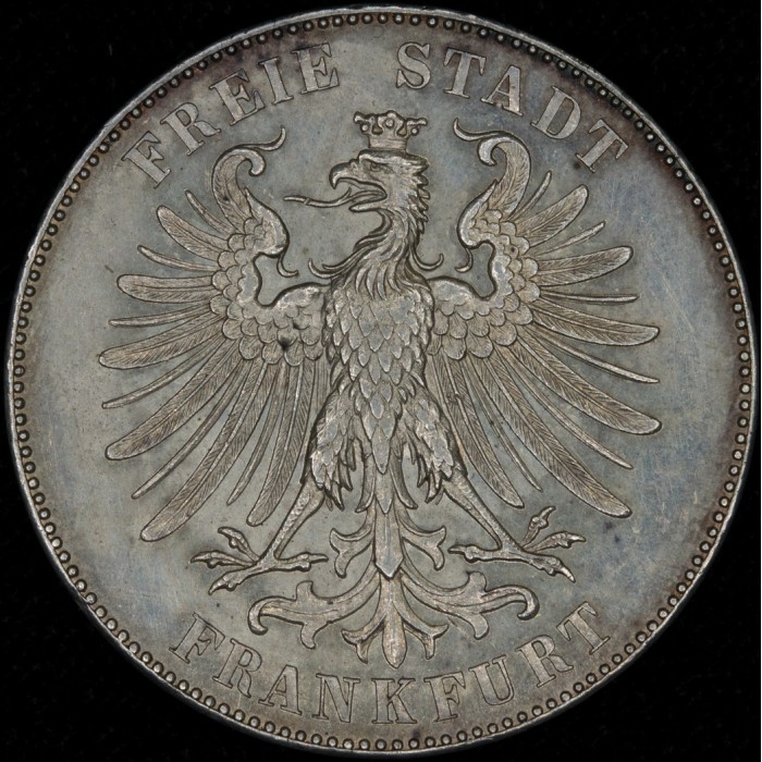 Alemania Frankfurt 1 Thaler 1859 KM359 Ag EXC+