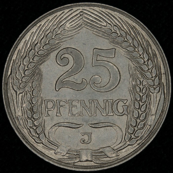 Alemania Reich 25 Pfenning 1912J KM18 UNC