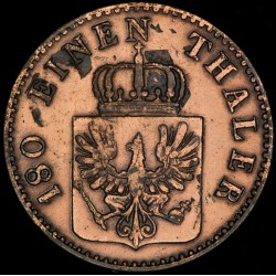 Alemania Prusia 2 Pfenning 1859A KM452a Cobre MB
