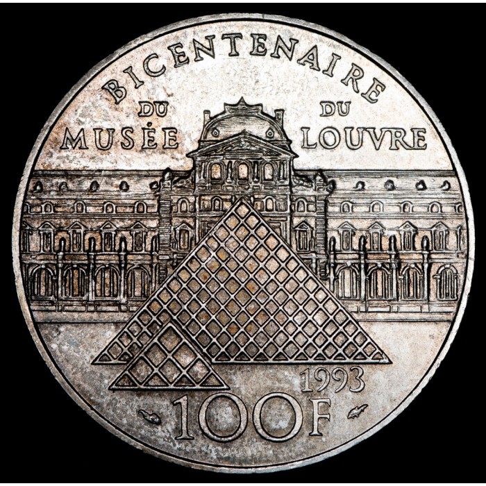Francia 100 Francos 1993 Louvre KM1018.1 Ag EXC