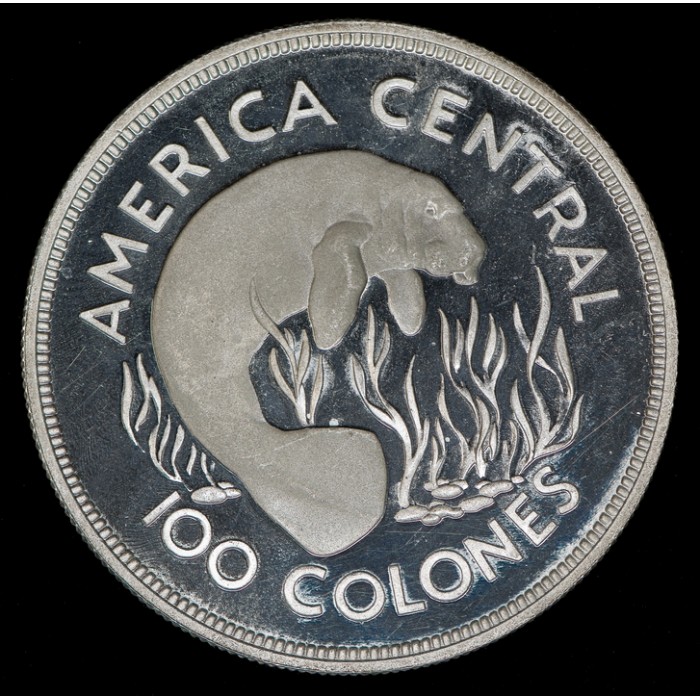 Costa Rica 100 Colones Manatee 1974 Proof KM201a UNC