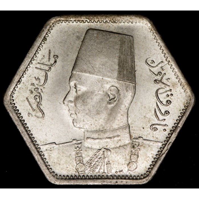 Egipto 2 Piastres 1944 KM369 Ag EXC+