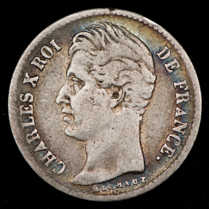 Francia Carlos X 1/4 Franc 1829A KM722.1 Ag MB