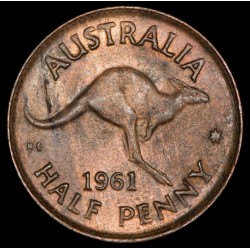 Australia 1/2 Penny 1961 KM61 Cobre EXC