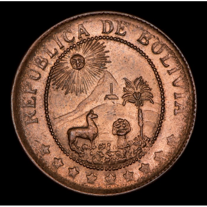 Bolivia 50 Centavos 1942 Cobre UNC