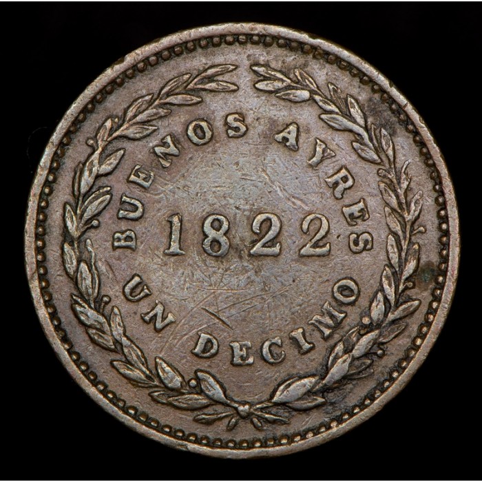 Buenos Aires 1/10 1822 A1 - R1 CJ1.1 Cobre EXC-