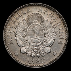 Argentina 10 Centavos 1882 CJ22.1.2 Ag MB+
