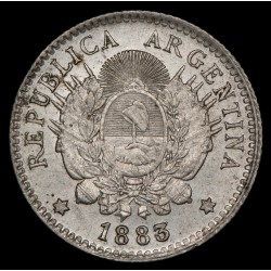 Argentina 10 Centavos 1883 CJ23.6 Ag EXC+