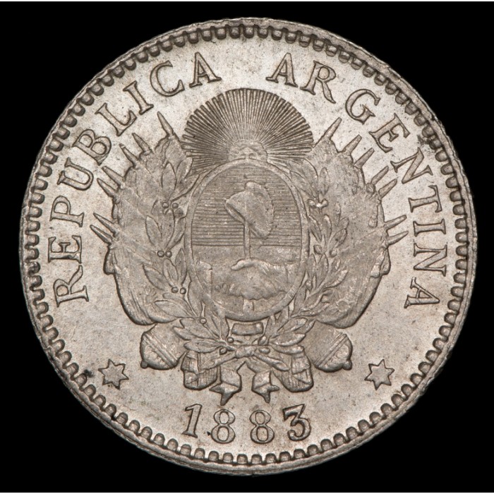 Argentina 10 Centavos 1883 CJ23.7 Ag UNC