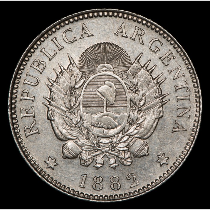 Argentina 20 Centavos 1882 CJ19.3 Ag EXC-