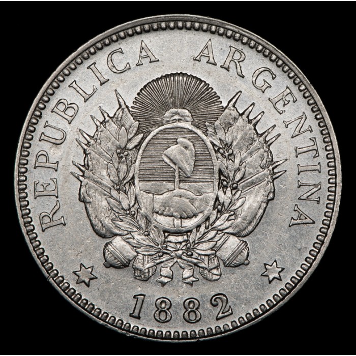 Argentina 20 Centavos 1882 CJ19.4 Ag EXC-
