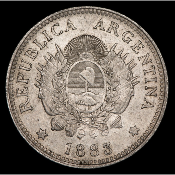 Argentina 20 Centavos 1883 CJ20.4 Ag EXC