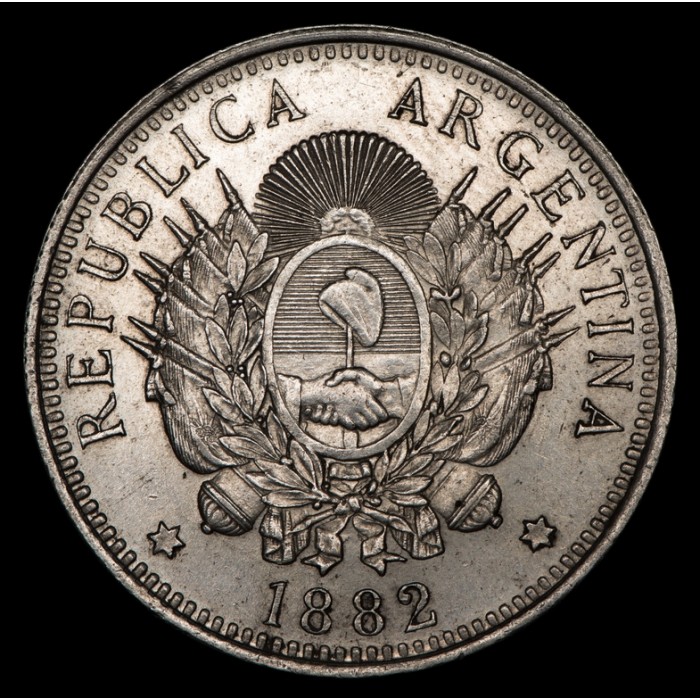 Argentina 50 Centavos 1882 CJ16.1 Ag EXC-