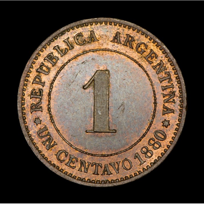 Argentina Ensayo 1 Centavo 1880 CJ40 Cobre UNC