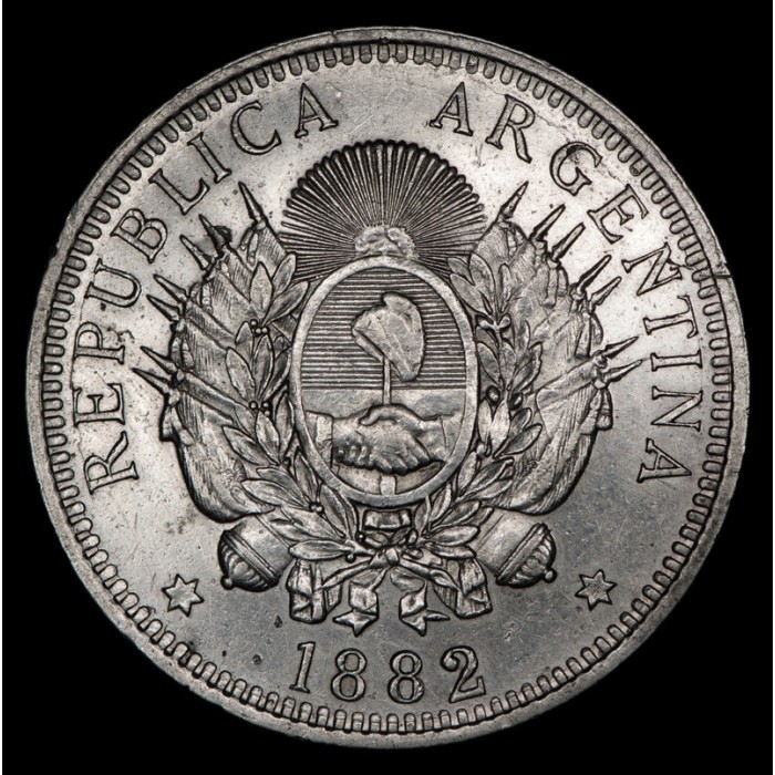 Argentina 50 Centavos 1882 CJ16.4 Ag EXC+