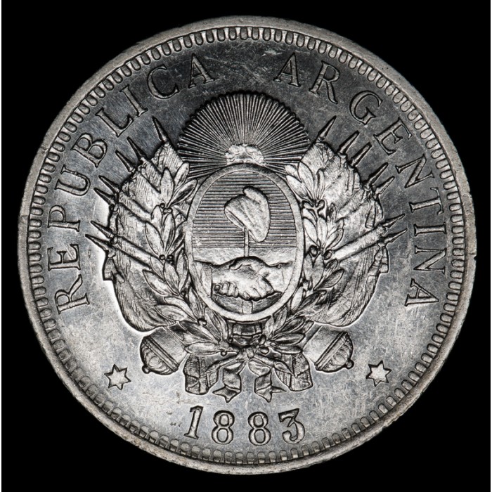 Argentina 50 Centavos 1883 CJ17.2 Ag UNC