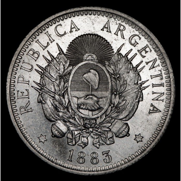 Argentina 50 Centavos 1883 CJ17.3 Ag UNC