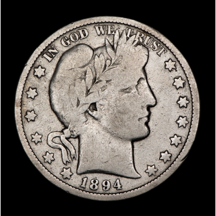 Estados Unidos 1/2 Dolar Barber 1894O KM116 Ag B+
