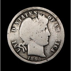 Estados Unidos 10 Centavos de Dolar Barber 1895O KM113 Ag B-