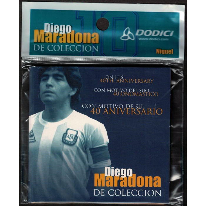 Medalla Maradona 40 Aniversario Niquel Blister Cerrado X1 Unidad