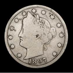 Estados Unidos 5 Centavos 1897 KM112 Cuproniquel F+