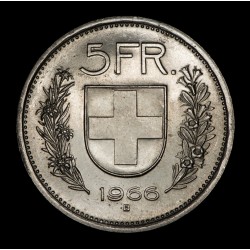 Suiza 5 Francos 1966B KM40 Ag UNC